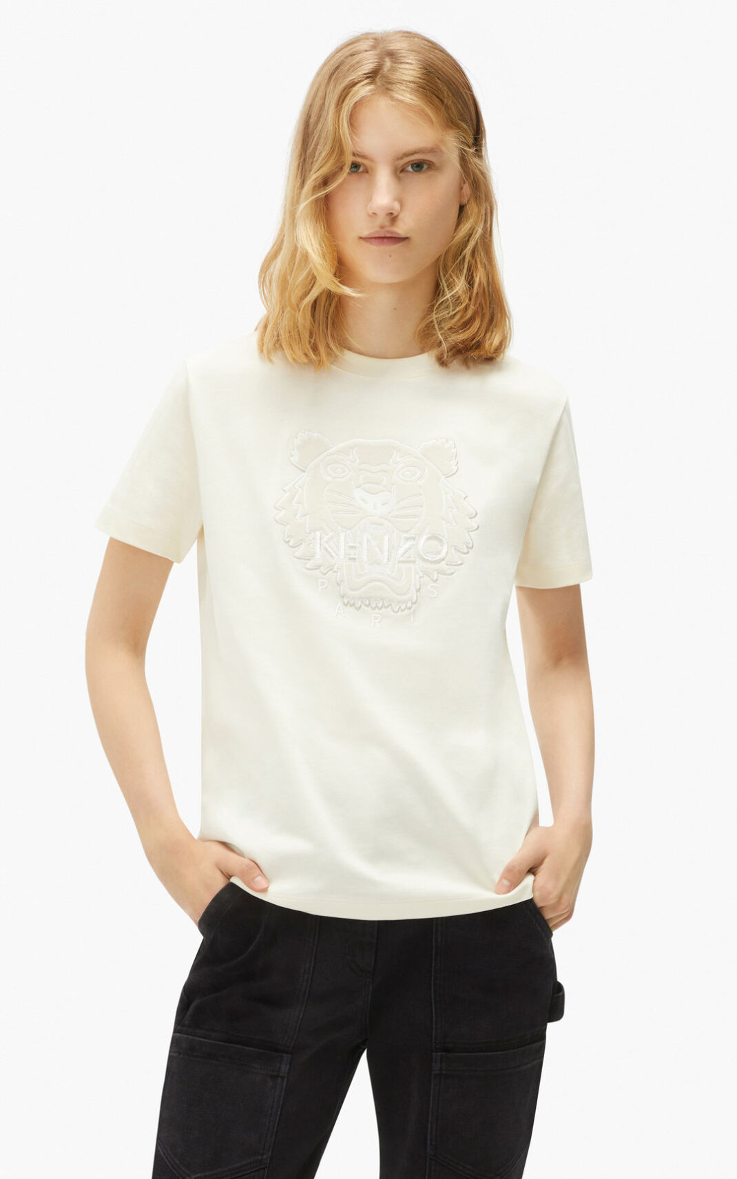 Camiseta Kenzo The Inverno Capsule loose fit tiger Feminino - Branco | 716LBCSYO